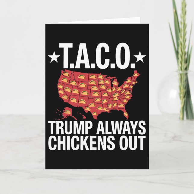 Trump Always Chickens Out Meme  Card (Front)