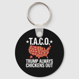 Trump Always Chickens Out Meme Key Ring