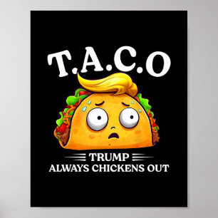 Trump Always Chickens Out Taco Funny Taco Trump Sh Poster