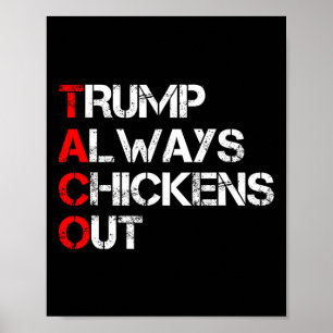 Trump Always Chickens Out Taco Trade Funny Meme 3  Poster