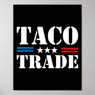 Trump Always Chickens Out Taco Trade Funny Meme  Poster