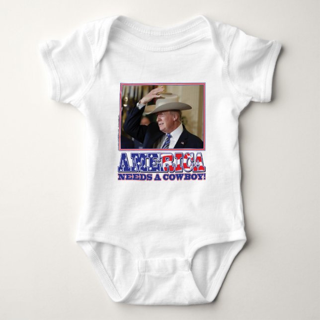 TRUMP-AMERICA-COWBOY BABY BODYSUIT (Front)