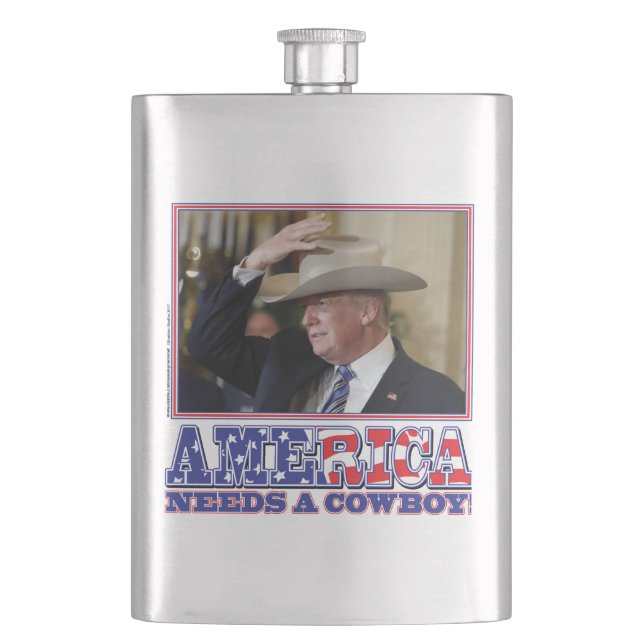 TRUMP-AMERICA-COWBOY HIP FLASK (Front)