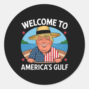 Trump America Trump Flag Hilarious Mega Gulf Tee Classic Round Sticker