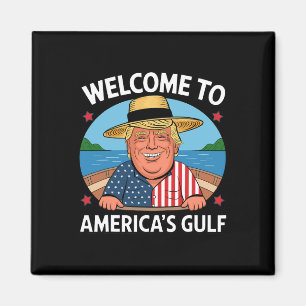 Trump America Trump Flag Hilarious Mega Gulf Tee  Magnet