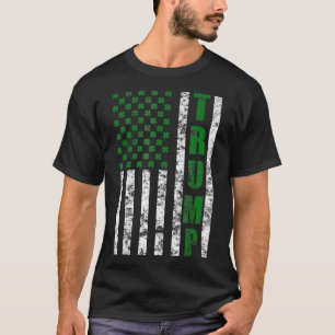 Trump American Flag Vintage St Patricks Day Shamro T-Shirt