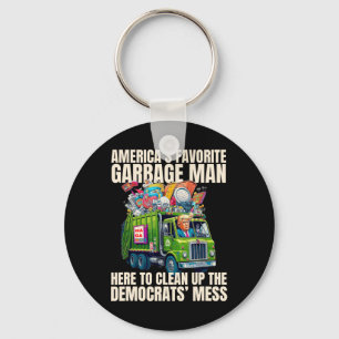 Trump America's Favorite Garbyge Man Trump In Tras Key Ring