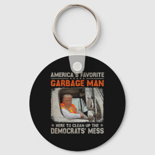 Trump America's Favorite Garbyge Man Trump In Tras Key Ring