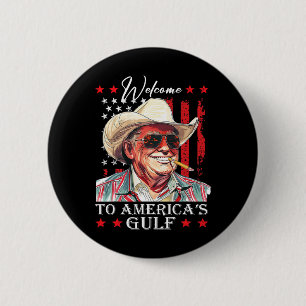 Trump America's Gulf Mexico President Trump Sombre 6 Cm Round Badge
