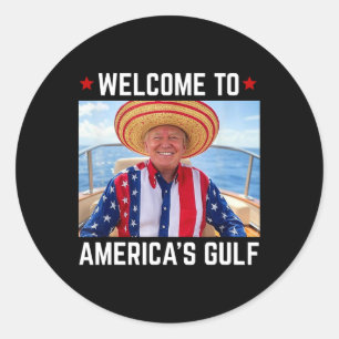 Trump America's Gulf Mexico President Trump Sombre Classic Round Sticker