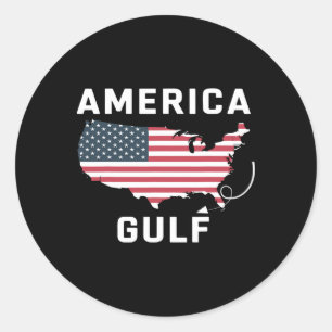 Trump America's Gulf Mexico Retro Us Map Classic Round Sticker
