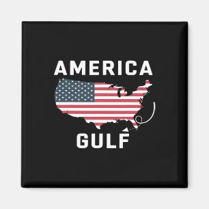 Trump America's Gulf Mexico Retro Us Map  Magnet