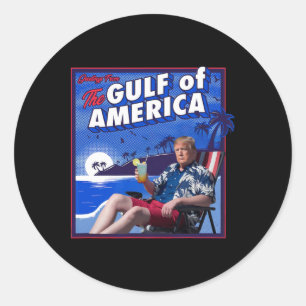 Trump Americ's Gulf Mexico Presdent Trump Sombrero Classic Round Sticker