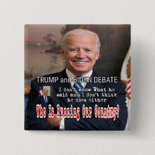 Trump and Biden Debate 15 Cm Square Badge