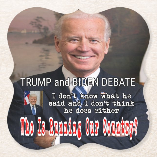 Trump and Biden Debate Paper Coaster (Front)