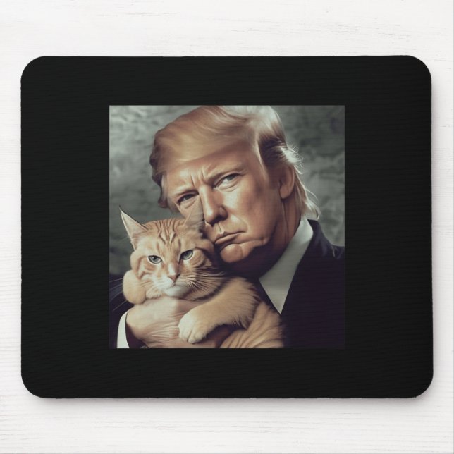 Trump And Cat - Funny Trump Cat Meme  Mouse Pad (Front)