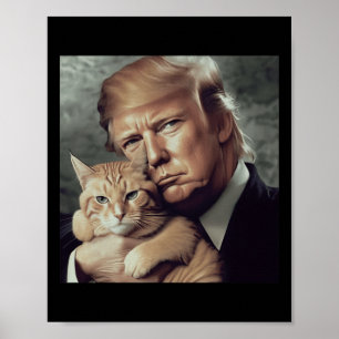 Trump And Cat - Funny Trump Cat Meme  Poster