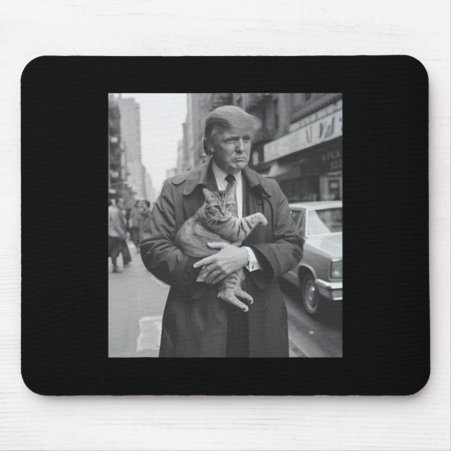 Trump And Cat In Newyork  Mouse Pad (Front)