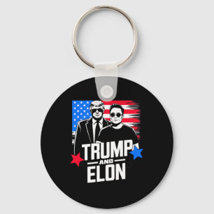 Trump And Elon 2024 Presidential Election American Key Ring