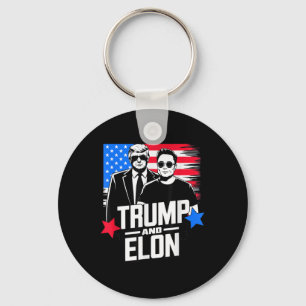 Trump And Elon 2024 Presidential Election American Key Ring