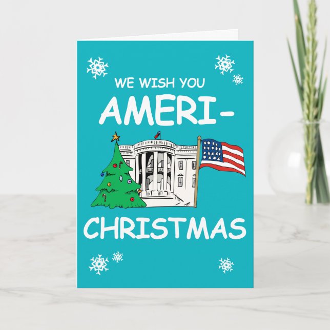 Trump and Hillary Wish You Ameri-Christmas Holiday Card (Front)