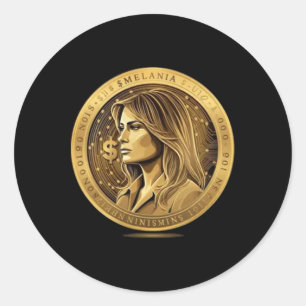 Trump And Melania Currency Launches Meme Coin Trum Classic Round Sticker