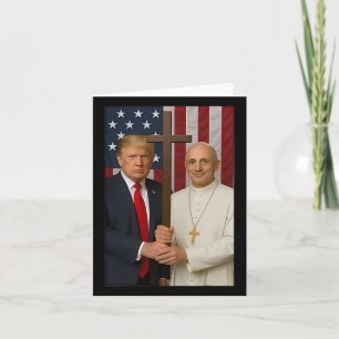 Trump And Pope Shirt - Pope Leo Xiv God Bless Amer Card