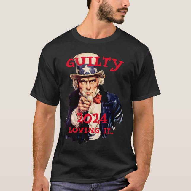 Trump Arrested Convicted 2024 Uncle Sam MUG SHOT T-Shirt (Front)