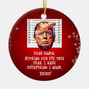 Trump Arrested Dreams Come True Christmas Ceramic Tree Decoration