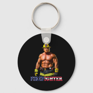 Trump As A Buff Firefighter Trump 2024 Key Ring