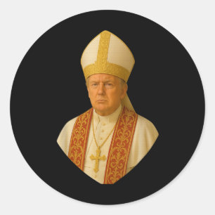 Trump As Pope Tee Meme Funny  Classic Round Sticker
