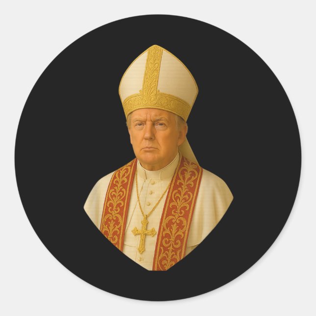 Trump As Pope Tee Meme Funny  Classic Round Sticker (Front)
