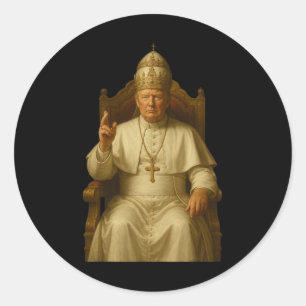 Trump As Vatican Church Pope Funny Pope Trump  Classic Round Sticker