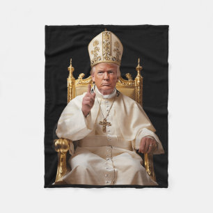 Trump As Vatican Church Pope Vatican Christian  Fleece Blanket