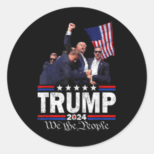 Trump Asination Bloody Ear Bleeding Butler Pa Trum Classic Round Sticker