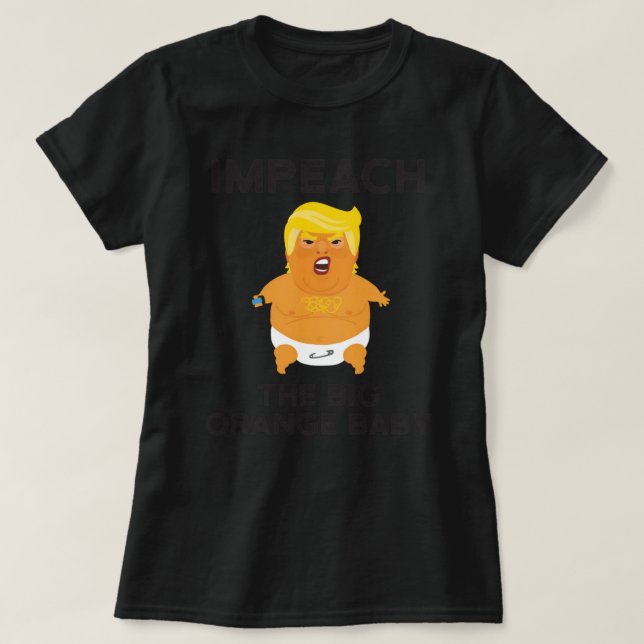 Trump Baby Blimp Balloon Impeach! - black text Sti T-Shirt (Design Front)