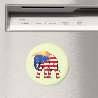Trump Bad Hair Elephant Round Magnet, ZSSG Magnet