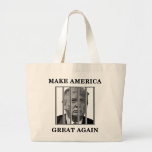 Trump Behind Bars Large Tote Bag
