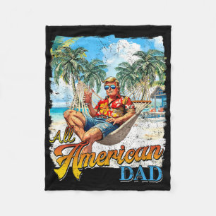Trump Best Dad American Ever 4th Of July Fathers D Fleece Blanket