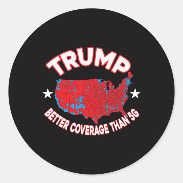 Trump Better Coverage Than 5g Election Results Map Classic Round Sticker (Front)