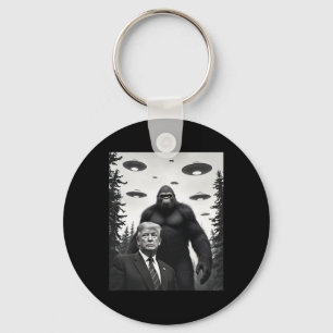 Trump Bigfoot Ufo Alien Encounter Extraterrestrial Key Ring