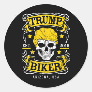 Trump Biker Dge Shirt Arizona Usa Classic Round Sticker