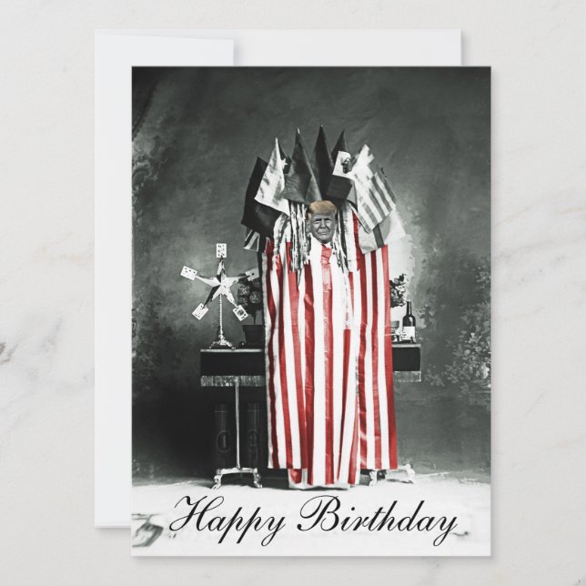 Trump Birthday Card Circa 1910 Patriotic Display  (Front)