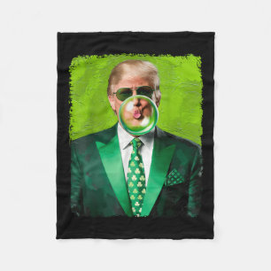 Trump Blowing Bubble Gum Political Republican St Fleece Blanket