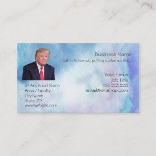 Trump Blue Watercolor Easy Generic Home Business Card