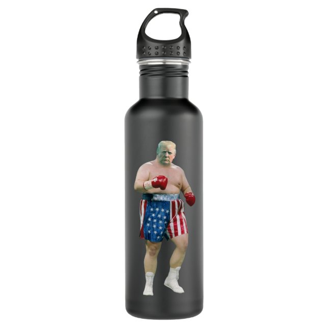 Trump boxing Rocky boxe photo Funny Donald Trump b 710 Ml Water Bottle (Front)