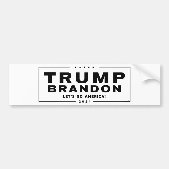 Trump Brandon 2024™ Election Bumper Sticker Black (Front)