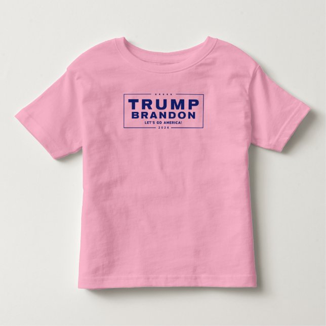 Trump Brandon 2024™ Election Toddler Pink T-Shirt (Front)