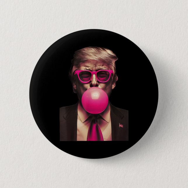 Trump Bubble Gum Funny  6 Cm Round Badge (Front)