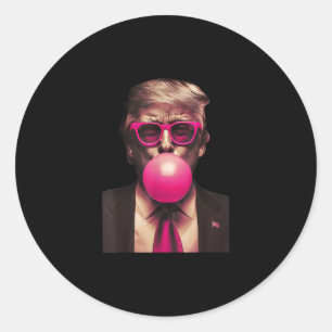 Trump Bubble Gum Funny Classic Round Sticker